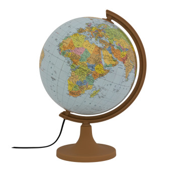 Political globe, illuminated, 32 cm diameter